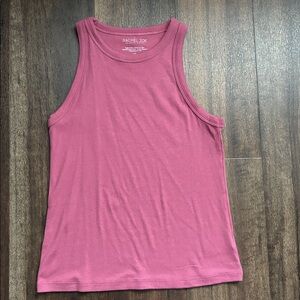Rachel Zoe Women’s Rose Pink Ribbed Racer Back Tank Top